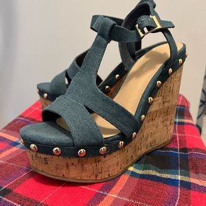Denim wedges